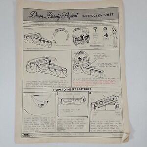 Dawn Beauty Pageant Runway Instruction Manual Original‎